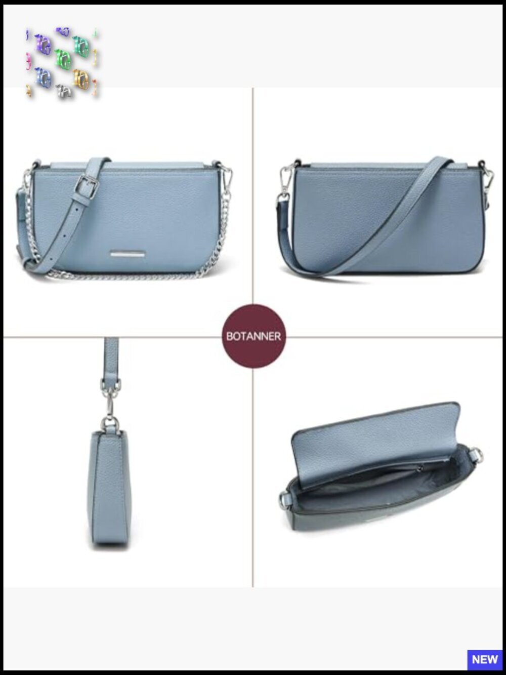 Small Crossbody Bag for Women – Vegan Leather Adjustable Strap Mini Purse - Picture 5 of 5